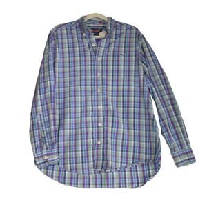 Vineyard Vines by Shep Ian Button Down Shirt Mens L Purple Slim Fit 100% Cotton